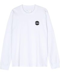 Sacai - Embroidered-slogan T-shirt - Lyst