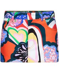Area - Denim-Minirock Mit Abstraktem Print - Lyst
