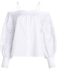Karl Lagerfeld - Broderie-anglaise Off-shoulder Blouse - Lyst