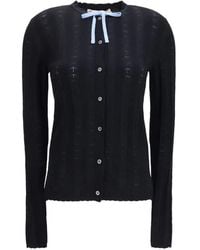 Marni - Bow-Detail Textured-Knit Cardigan - Lyst
