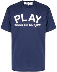 COMME DES GARÇONS PLAY - T176 Navy Collection Logo T - Lyst