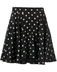 Nina Ricci - Polka Dot-print Silk Miniskirt - Lyst