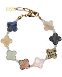 Labelled Jewellery - Clover-Embellished Gemstone Bracelet - Lyst