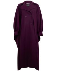 Alberta Ferretti - Wide-Sleeve Double-Breasted Coat - Lyst