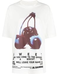 Jil Sander - Printed Cotton T-shirt - Lyst