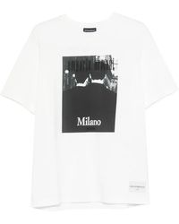 Emporio Armani - Printed Cotton T-Shirt - Lyst