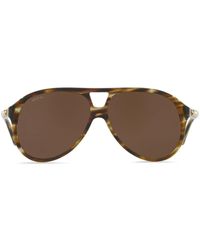 Gucci - Interlocking G Pilot-frame Sunglasses - Lyst