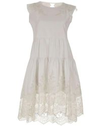 Maurizio Mykonos - Lace-Insert Ruffled Midi Dress - Lyst