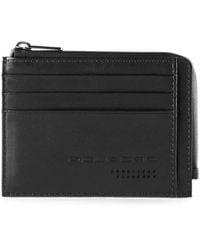 Piquadro - Logo-Embossed Leather Cardholder - Lyst