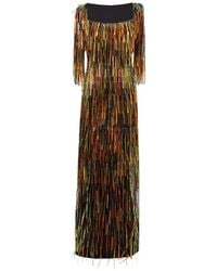 Gemy Maalouf - Square-Neck Fringed Maxi Dress - Lyst