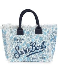 MC2 Saint Barth - Floral-Print Frayed Tote Bag - Lyst