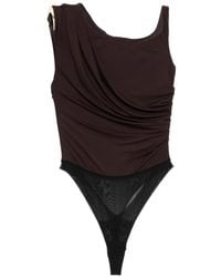Elisabetta Franchi - Chocolate Bodysuit Half Moon - Lyst