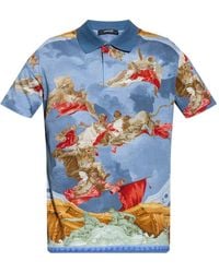 Versace - Printed Polo Shirt - Lyst