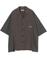 Undercover - Striped Short-Sleeves Shirt - Lyst