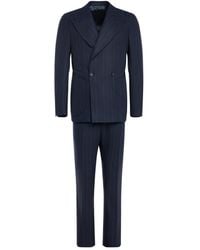 Franzese Collection - Tweedelig Pak Met Dubbele Rij Knopen En Krijtstreep - Lyst