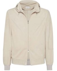 Brunello Cucinelli - Zip-Up Hooded Sweatshirt - Lyst