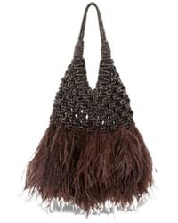 HIBOURAMA - Vannifique Plumes Feather-Trim Shoulder Bag - Lyst