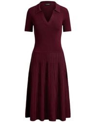 Ralph Lauren - Rib-Knit Short-Sleeve Midi Dress - Lyst