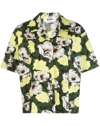 MSGM - Floral-Print Short-Sleeve Shirt - Lyst