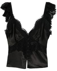 Self-Portrait - Top con botones de encaje - Lyst