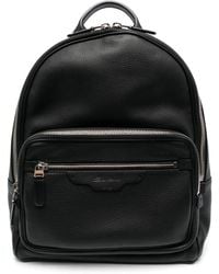 Santoni - Grained-texture Leather Backpack - Lyst