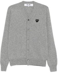 COMME DES GARÇONS PLAY - Heart-Emblem Rhinestone-Embellishment Cardigan - Lyst