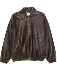 Alysi - Leather Bomber Jacket - Lyst