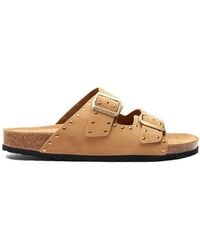 SCAROSSO - Hopi Stud-Embellished Suede Sandals - Lyst
