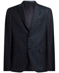 Etro - Single-Breasted Wool Jacquard Jacket With Arnica Motif - Lyst