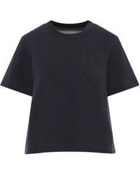 Sacai - Denim-Panelled Cotton T-Shirt - Lyst