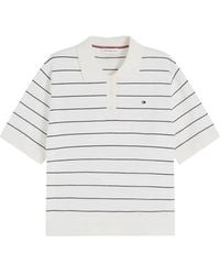 Tommy Hilfiger - Striped Short-Sleeve Polo Top - Lyst