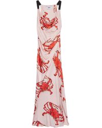 MSGM - Robe Imprimée À Coupe Longue - Lyst