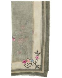 Faliero Sarti - Sciarpa A Fiori Con Frange - Lyst