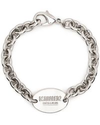 DSquared² - Logo-engraved Chain-link Id Bracelet - Lyst