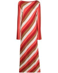 La DoubleJ - Striped Knit Swing Maxi Dress - Lyst
