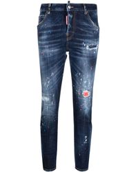 DSquared² - Paint Splatter Distressed Skinny Jeans - Lyst