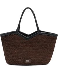 Bimba Y Lola - Grand Sac À Main En Cuir À Design Tressé Couleur Chocolat - Lyst