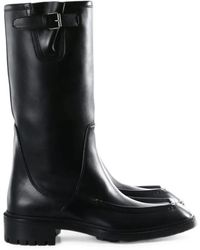Saint Laurent - Buckled Leather Boots - Lyst