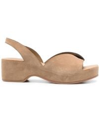 Roberto Del Carlo - 50Mm Suede Slingback Sandals - Lyst