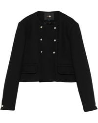 Maje - Cropped Blazer Met Dubbele Rij Knopen - Lyst