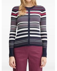 Benetton - Striped Buttoned Cardigan - Lyst