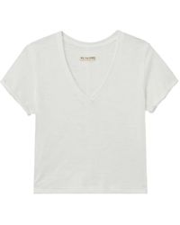 Free People - V-Neck Slub-Texture T-Shirt - Lyst