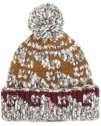 Moncler - Pom-Pom Intarsia-Knit Beanie Hat - Lyst