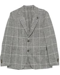 Lardini - Check-Pattern Notched-Lapel Jacket - Lyst