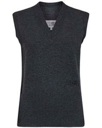 MM6 by Maison Margiela - Embroidered Sleeveless Vest - Lyst