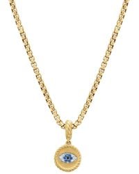 David Yurman - 18Kt Evil Eye Sapphire And Diamond Amulet (18.8Mm) - Lyst