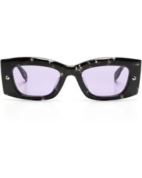 McQueen - Spike Studs Rectangular-Frame Sunglasses - Lyst