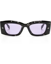 McQueen - Spike Studs Rectangular-Frame Sunglasses - Lyst
