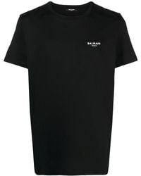 Balmain - Flocked Logo T-shirt - Lyst