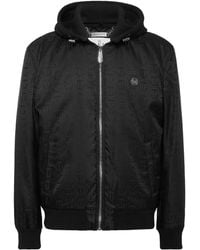 Philipp Plein - Logo-Pattern Hooded Bomber Jacket - Lyst